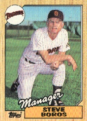1987 Topps Baseball Cards      143     Steve Boros MG
